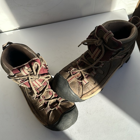 Keen Targhee II Mid Hiking Boots In Brown-burgundy-Sz 9 - Picture 15 of 15